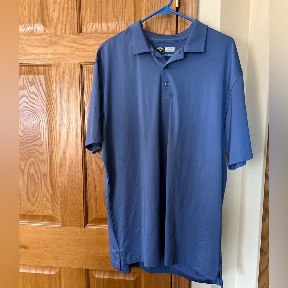 Men’s Large Callaway Opti Dry Blue Polo Golf Shirt